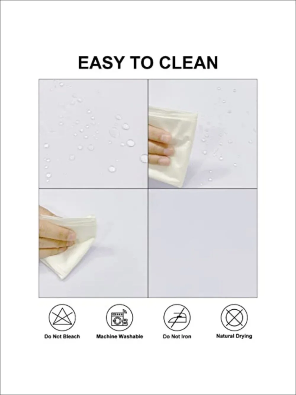 Waterproof Rectangle Tablecloth 90x132 Stain Resistant Wrinkle Polyester